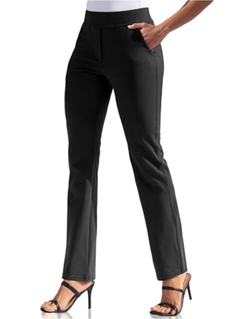 Women's Yoga Pants Straight Leg High Waisted Pull On with Pockets